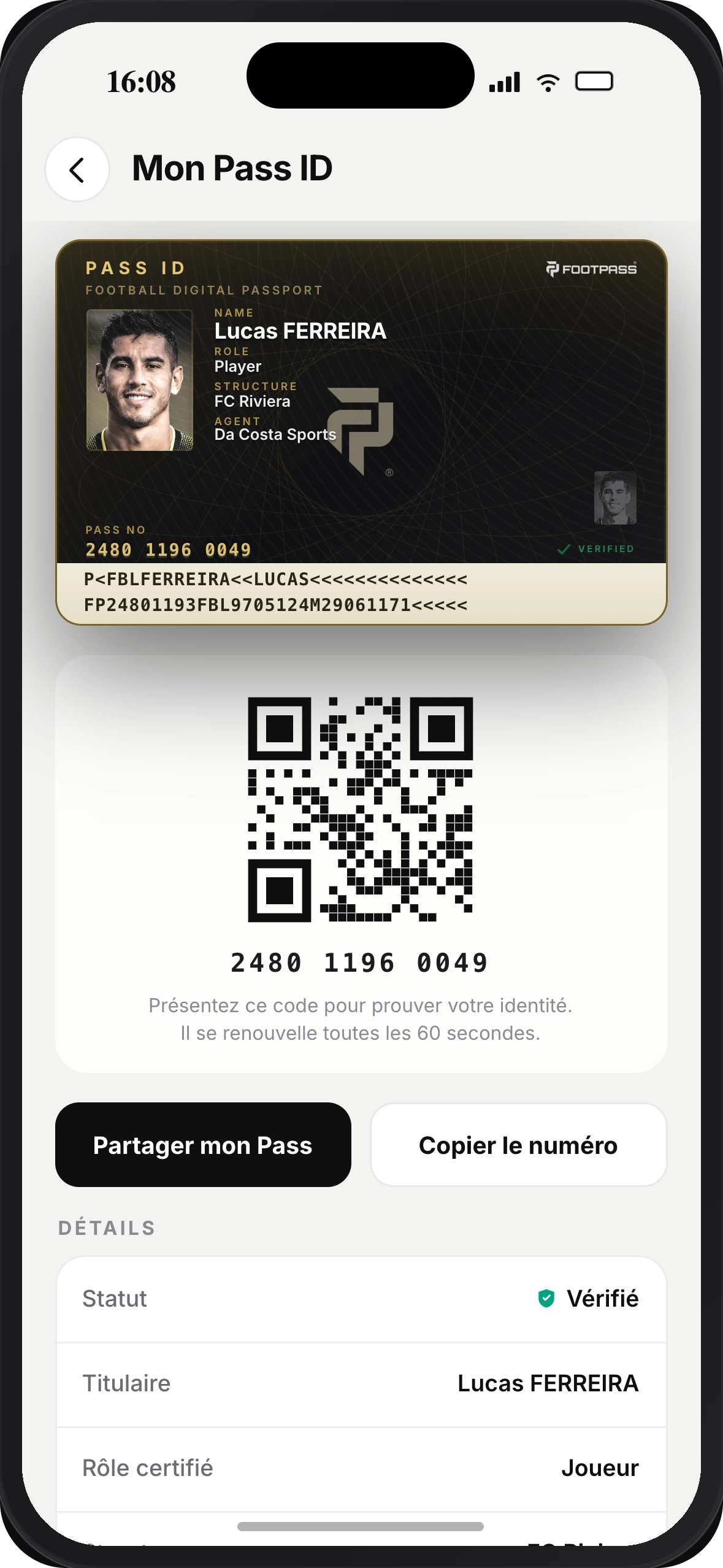 Pass ID, Le passeport du football